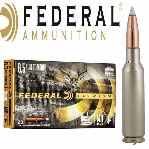 BALLES FEDERAL NOSLER ACCUBOND VITAL SHOK 6.5 Creedmoor 140 Grains PAR 20