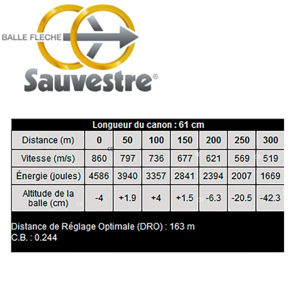 Balles Flèche Sauvestre F.I.P Battue 8x68 S 192 Grains Par 20