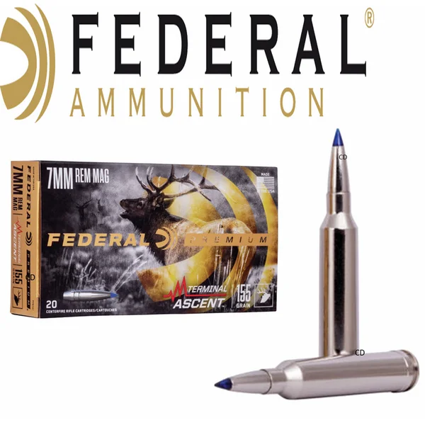Balles Fédéral Premium Terminal Ascent 7mm Rem Mag 155 Grains Par 20
