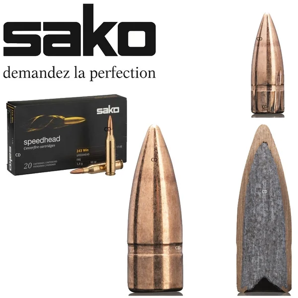 Balles Sako Speedhead FMJ 6.5x55 SE Range 144 Grains Par 50