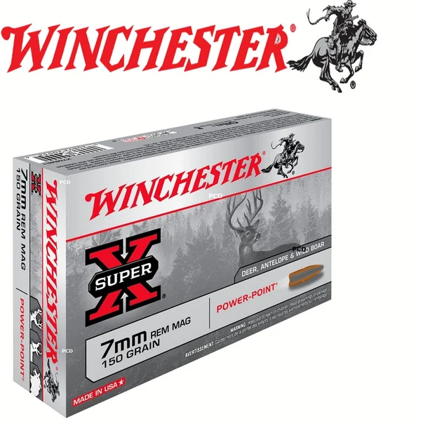 Balles Winchester Super X Power Point 7mm Rem Mag 150 Grains Par 20