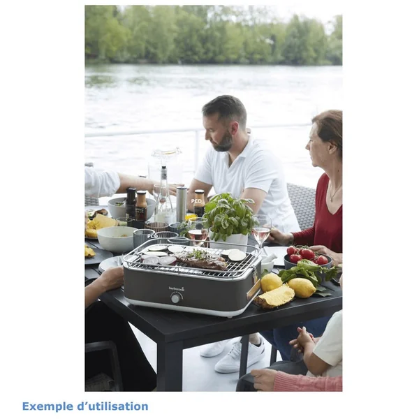 Barbecue De Table Electrique Barbecook E Carlo Midnight Grey Avec Housse