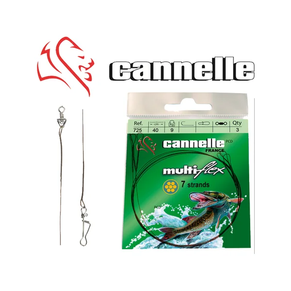 BAS DE LIGNE ACIER CANNELLE MULTIFLEX SPECIAL POISSON NAGEUR C811 12CM PAR 3