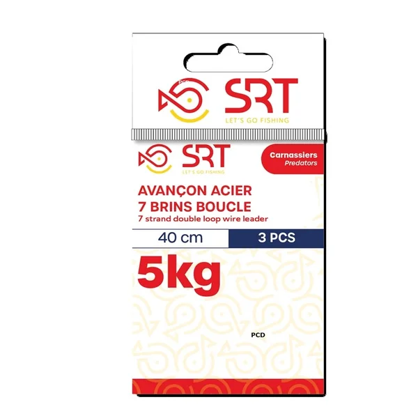 Bas de Ligne Acier Srt 7 Brins 2 Boucles 40cm Par 2