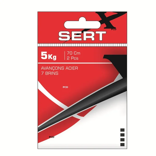 Bas de Ligne Acier Srt 7 Brins 2 Boucles 70cm Par 2