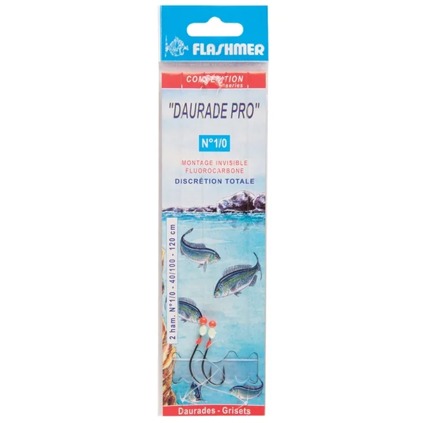 Bas de Ligne Daurade Pro Fluorocarbone 2 Hameçons N° 6