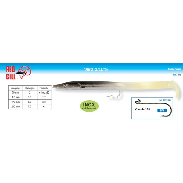 Blister de 4 Leurres Souples Red-Gill 70 mm