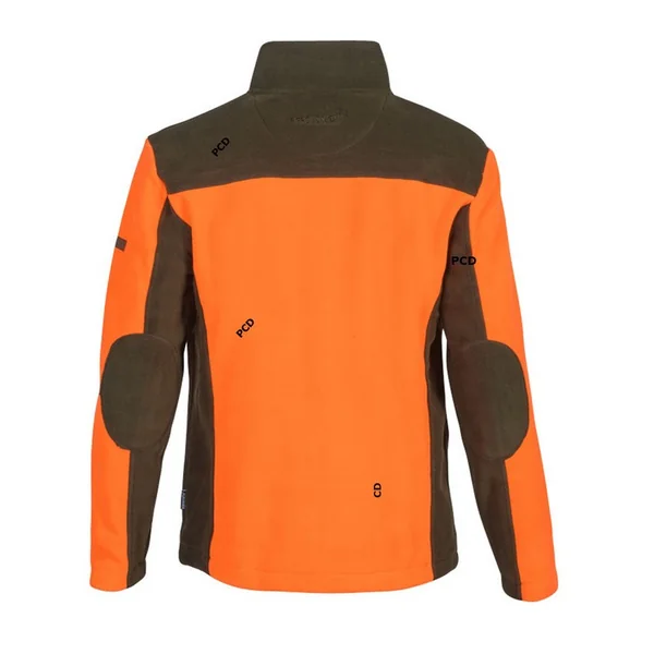 Blouson Polaire Homme Percussion Polairecor Brodé Percussion Kaki Orange