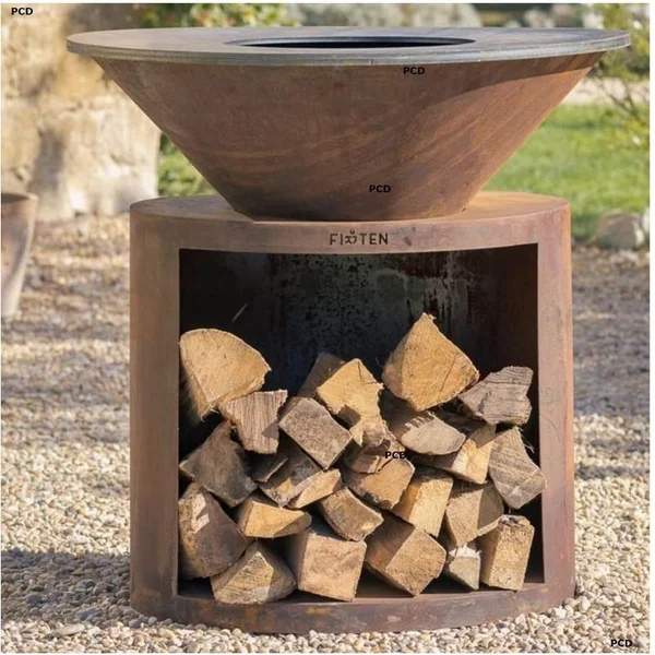 Braséro Firten Ellipse 100 En Acier Corten Plaque Inox