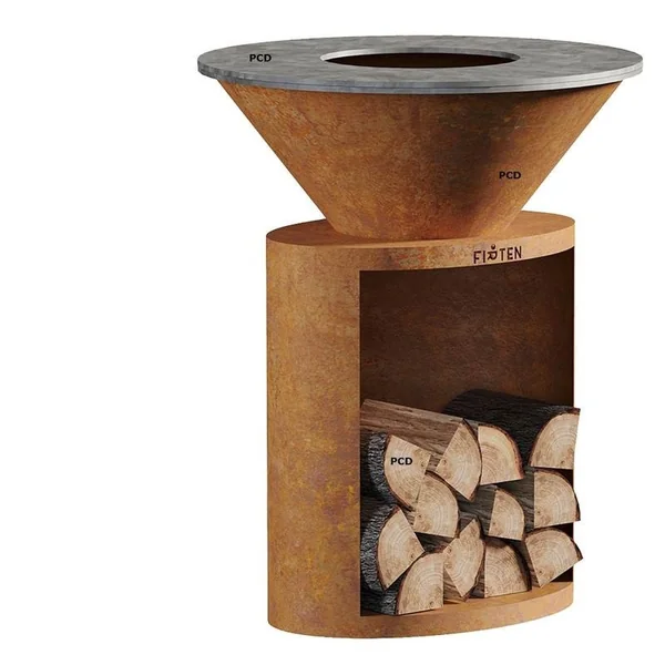 Braséro Firten Ellipse 80 En Acier Corten Plaque Inox