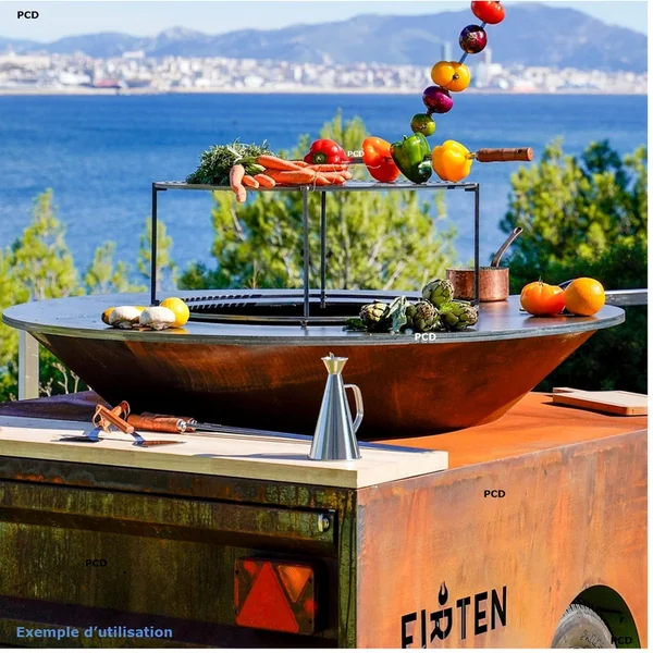 Braséro Firten Ellipse Voyageur 150 En Acier Corten