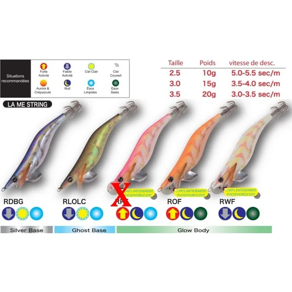 Calamarette Yamashita Egi-O Q Live La Me String 10,5 cm / 15 gr