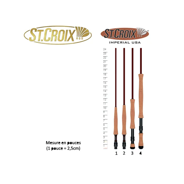 CANNE MOUCHE ST CROIX IMPERIAL USA 8 PIEDS 6 SOIE 4 4 BRINS