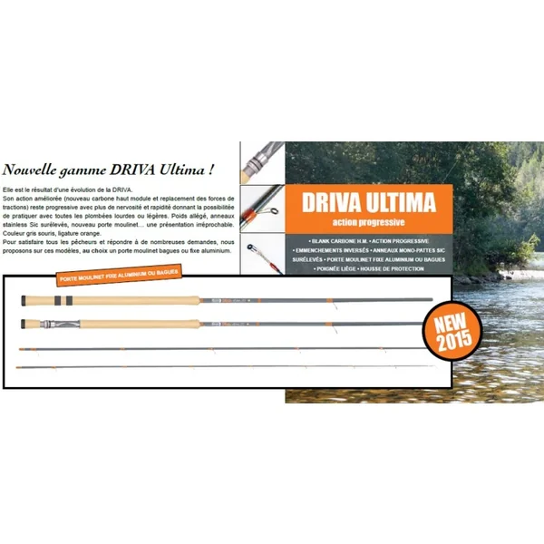 Canne à Pêche Pierre Sempé Driva Ultima 36/4 avec Porte-Moulinet Fixe