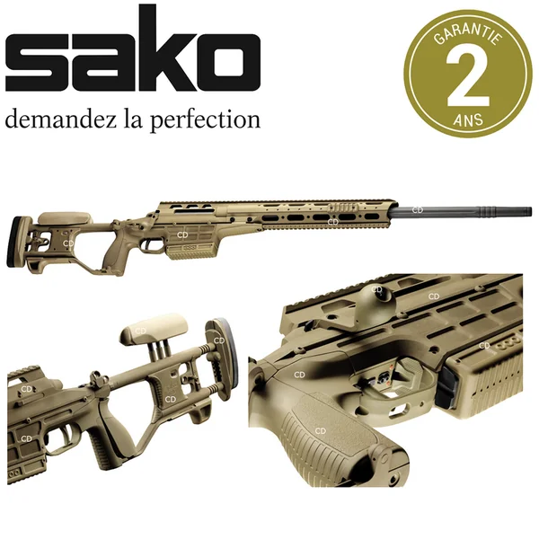 Carabine Sako TRG M10 Coyotte Brown Crosse Pliante 338 Lapua Mag