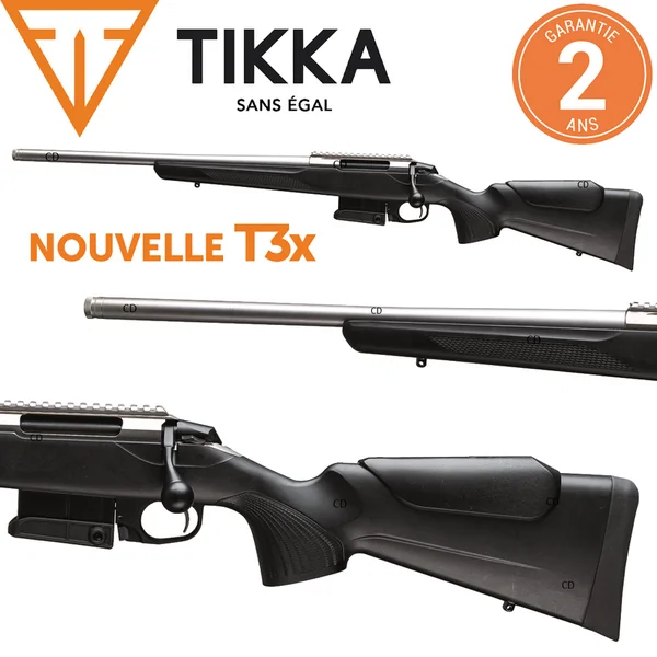 Carabine Tikka T3x CTR Compact Tactical Rifle Inox Gaucher 51cm 308 Win