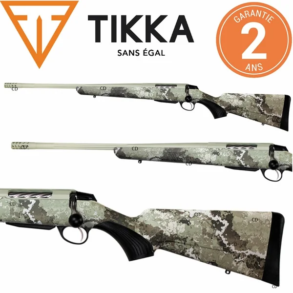 Carabine Tikka T3x Lite Veil Alpine Flutée Filetée Cerakote Gaucher Canon De 51cm