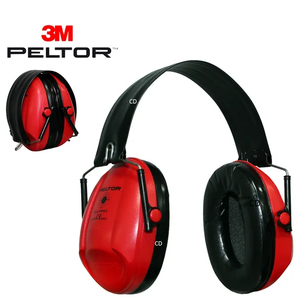 CASQUE ANTI BRUIT PELTOR 3M BULL'S EYE 1 ROUGE AVEC SERRE-TETE PLIABLE