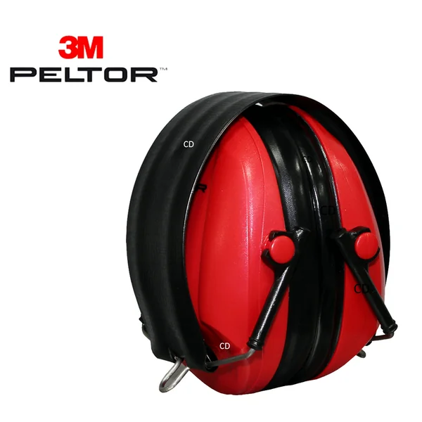 CASQUE ANTI BRUIT PELTOR 3M BULL'S EYE 1 ROUGE AVEC SERRE-TETE PLIABLE
