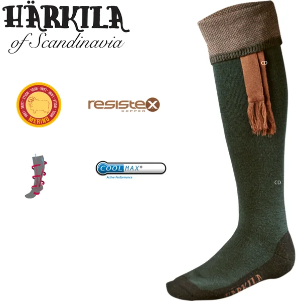 Chaussettes Homme Harkila De Compression Sporting Estate Bottle Green/Bronze Taille S
