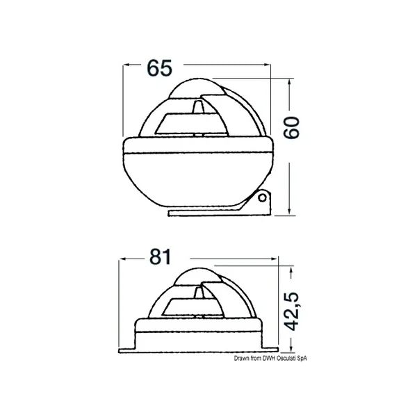 Compas Riviera Comet noir sur étrier Ø 80 mm