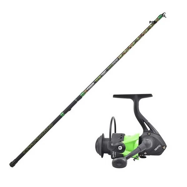 Ensemble Truite Safari Trout Télé 3M60 Garbolino Et Safari Spin 101 FD