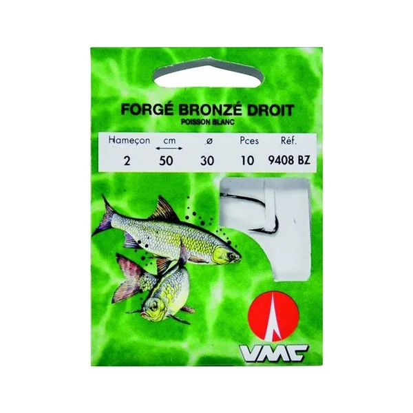 Forgé bronzé droit 9408 BZ 50 cm Hameçons N°6 sur Nylon 24/100