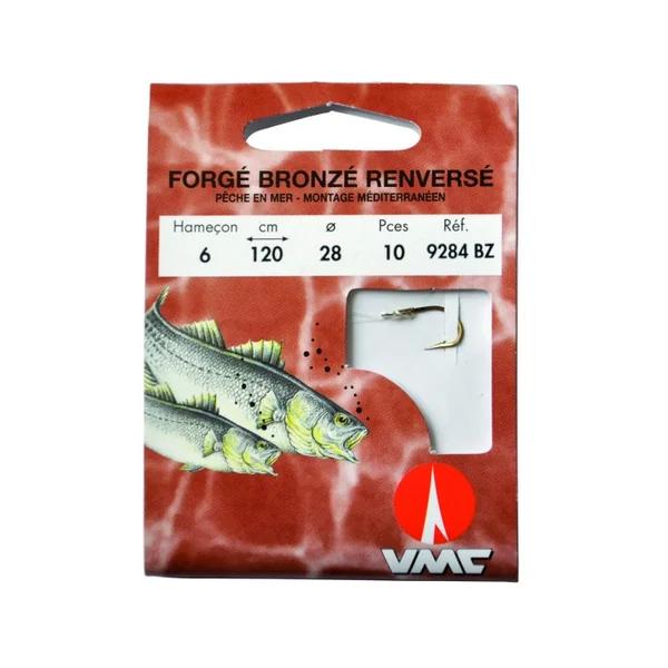 Forgé Bronzé Renversé Méditerranéen 9284 BZ 120 cm Hameçons N°8 sur Nylon 26/100