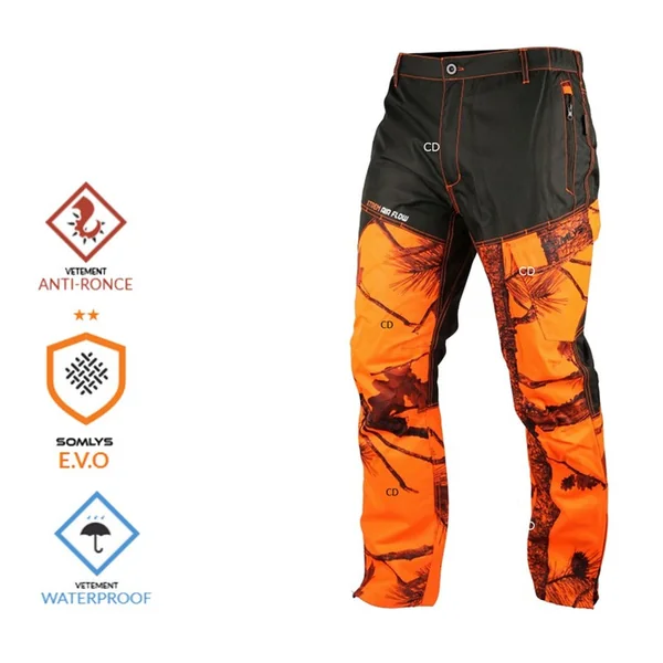 Fuseau Homme Renforcé Anti-ronce Somlys Evo Camou Orange 598