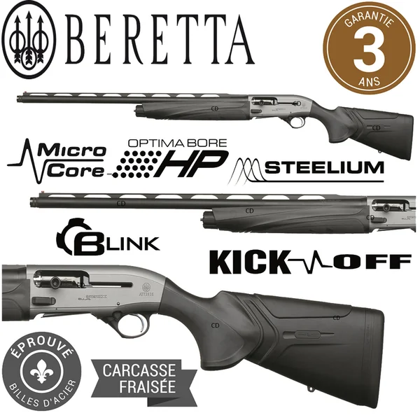 Fusil Beretta A400 Xtrem Plus Black Edition 12/89 Kick Off Méga Gaucher
