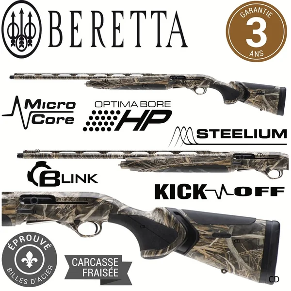 Fusil Beretta A400 Xtrem Plus Camo Max 7 12/89 Kick Off Méga Gaucher