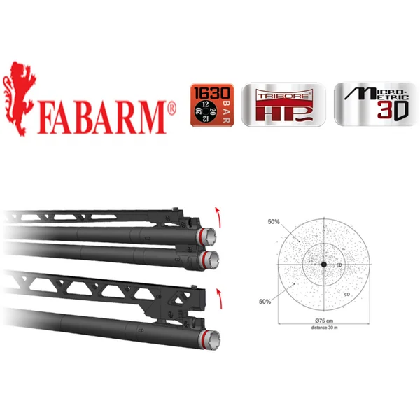 FUSIL FABARM GAUCHER AXIS RS 12 BLACK TRAP AT 12/70 76CM