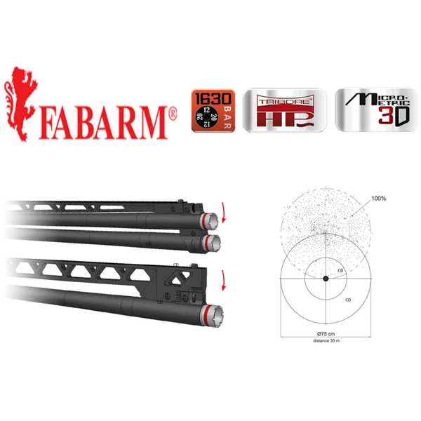 FUSIL FABARM GAUCHER AXIS RS 12 BLACK TRAP AT 12/70 76CM