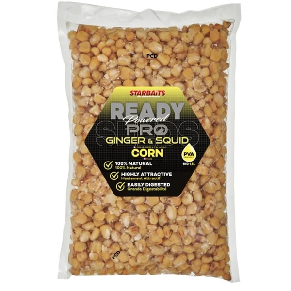 Graines Cuites Starbaits Ready Seeds Corn Pro Ginger Squid 1Kg
