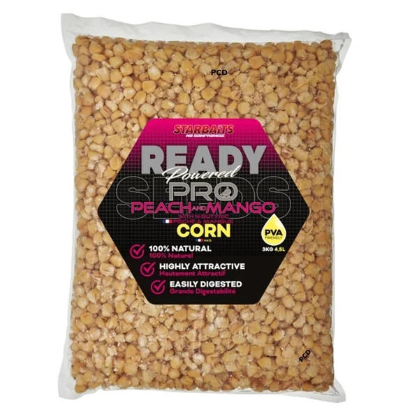 Graines Cuites Starbaits Ready Seeds Corn Pro Peach Mango 3Kg
