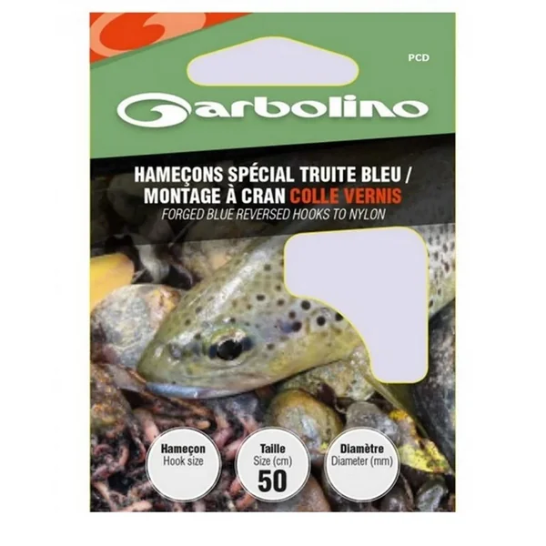 Hameçons Montés Garbolino Spécial Truite Montage à Cran Fluorocarbone 50CM