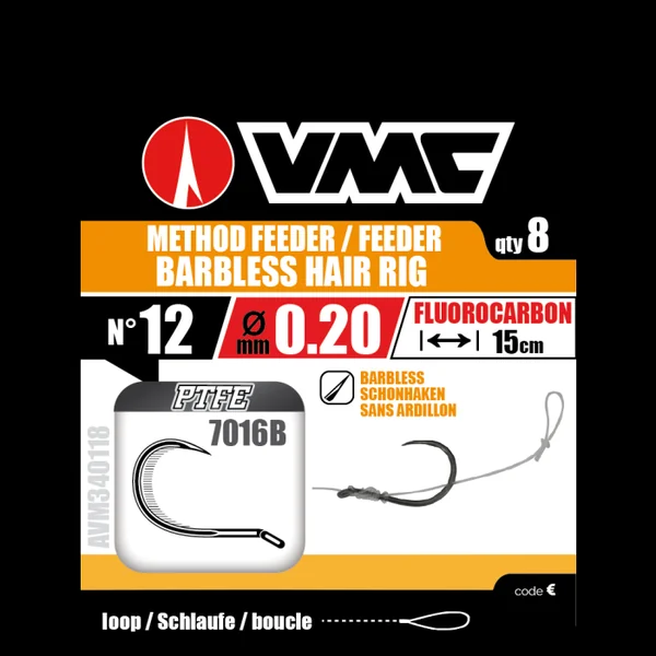 Hameçons montés Vmc 7016B Méthod Feeder Hair Rig Sans Ardillon - n°12 sur 20/100