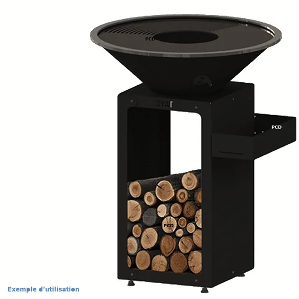 Huilier Pro Additionnel Pour Braséros Oyat B.B.O Pro 98 Et Dessertes Pontillac Acier Noir