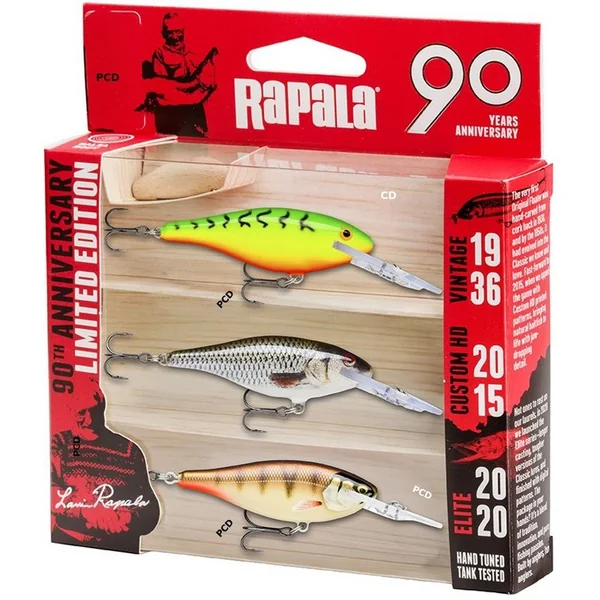 Kit Carnassier Rapala 90 Years Lure Kit Shad Rap Mid Bright 7cm 3 Leurres