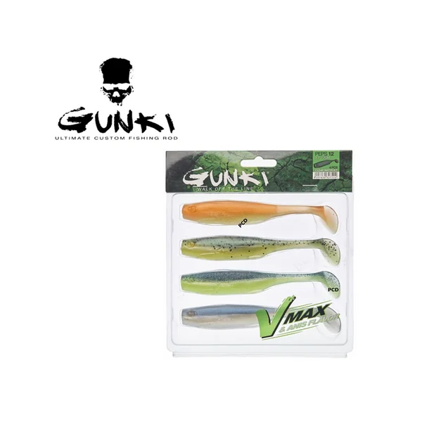 KIT LEURRES SOUPLES GUNKI PEPS CLEAR WATER 2 9CM PAR 4