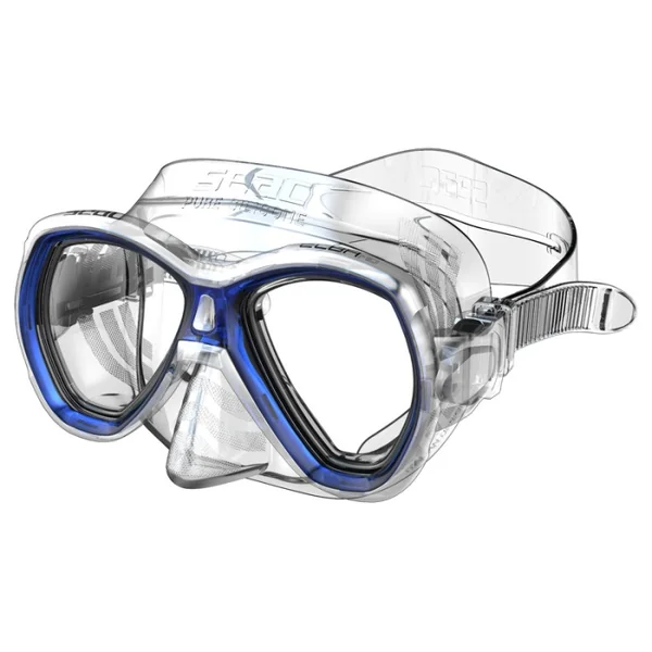 Kit Masque silicone Tuba purge Snorkeling Seac sub Elba Bleu Femme et Enfants 8-14 ans