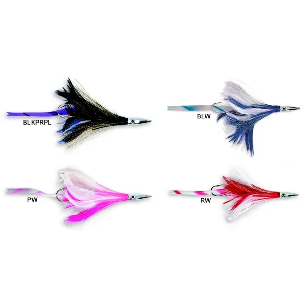 Leurre de Traîne Williamson Diamond Jet Feather with Sonic Strip Rouge/Blanc RW 12,7 cm