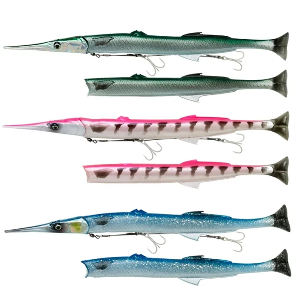 Leurre Souple Savage gear Salt 3D Line Thru Needlefish pulse tail 2+1