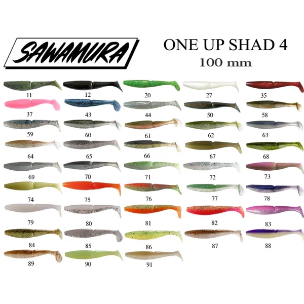 Leurre Souple Sawamura One Up Shad 4 083 Pink Back Glitter Belly