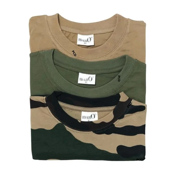 Lot De 3 T-Shirts Homme Percussion Manches Courtes Kaki Beige Camo