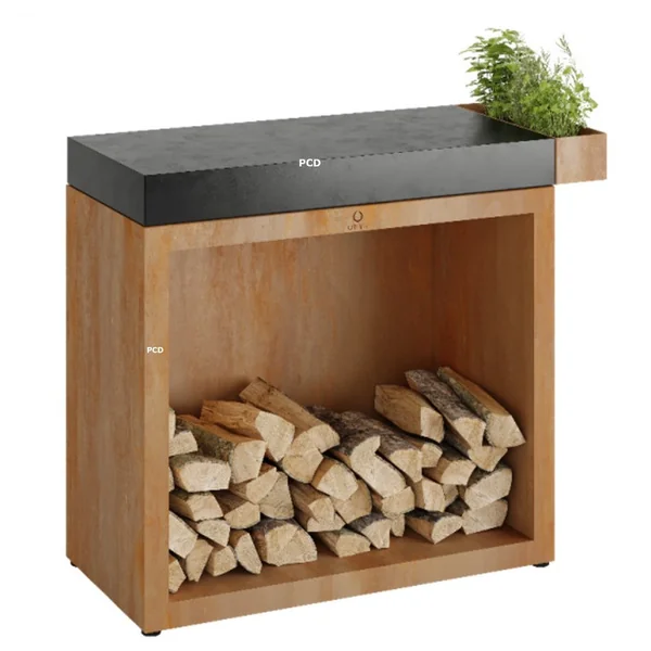 Meuble Butcher Block Storage 90 Corten Et Céramique Gris Anthracite Ofyr