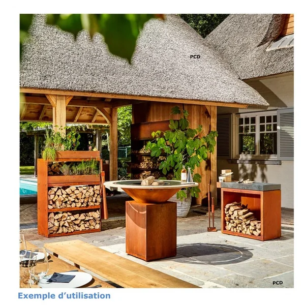 Meuble Butcher Block Storage 90 Corten Et Céramique Gris Anthracite Ofyr