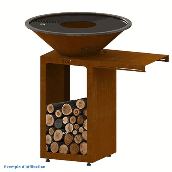 Mini Tablette Additionnelle Pour Braséros Oyat B.B.O 58 Acier Corten