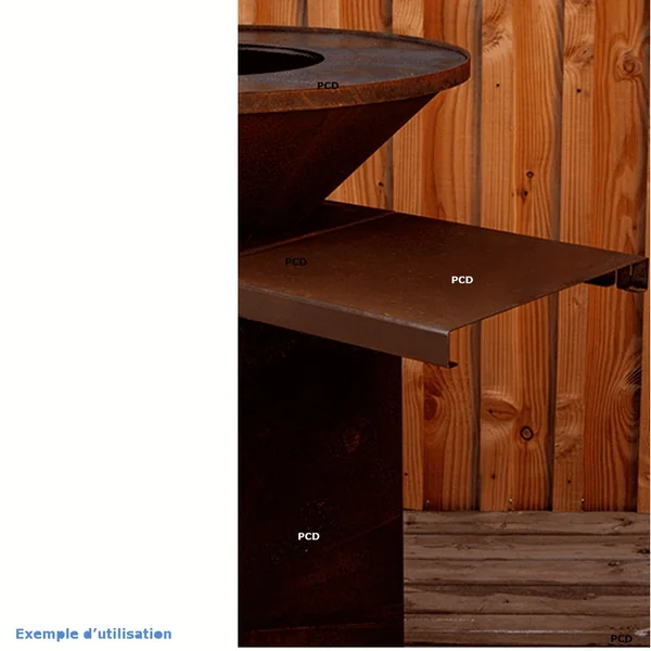 Mini Tablette Additionnelle Pour Braséros Oyat B.B.O 58 Acier Corten