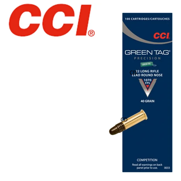MUNITIONS CCI 22LR COMPETITION GREEN-TAG 40 Grains PAR 100